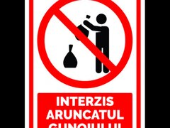 Indicator pentru  interzis aruncatul gunoiului